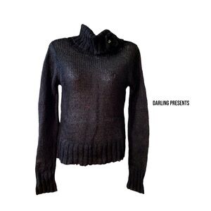 VINTAGE BISOU BISOU COWL NECK SWEATER WOMEN COLOR BLACK SIZE M